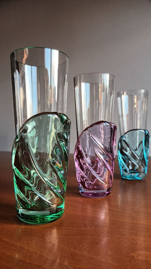 SET 5x BICCHIERI DI MURANO CARLO MORETTI rari 90