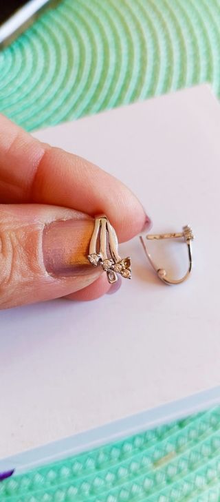 Pendientes de oro blanco primera ley 750