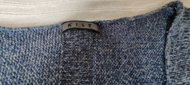 Jersei azul en pico mujer