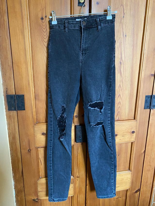 Jeans super high rise grises Bershka