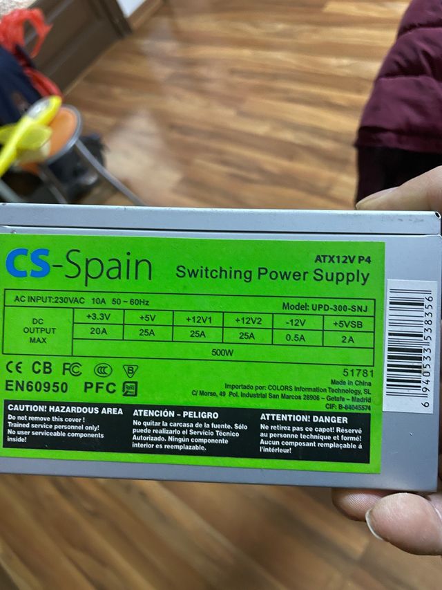 Fuente alimentación ordenador PC