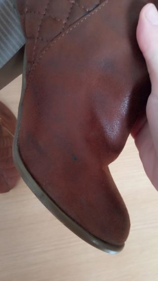 Botines marrones ante tacón talla 36