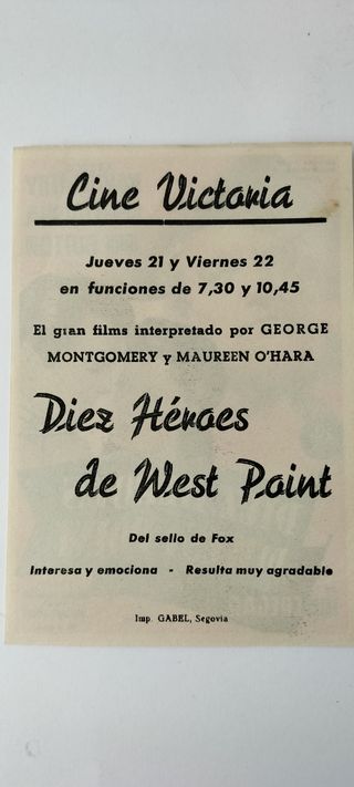 Antiguo programa diez héroes 1948