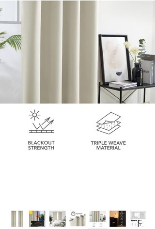 Cortinas opacas aislantes, color beige