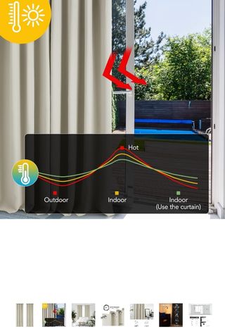 Cortinas opacas aislantes, color beige