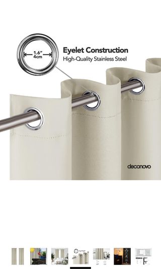 Cortinas opacas aislantes, color beige