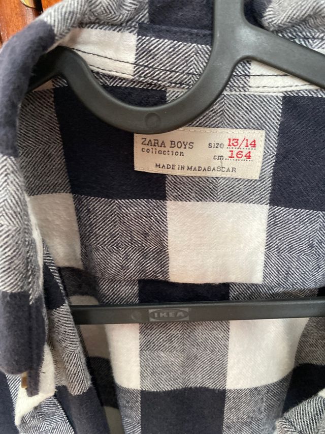 Camisa zara talla 13/14 cuadros