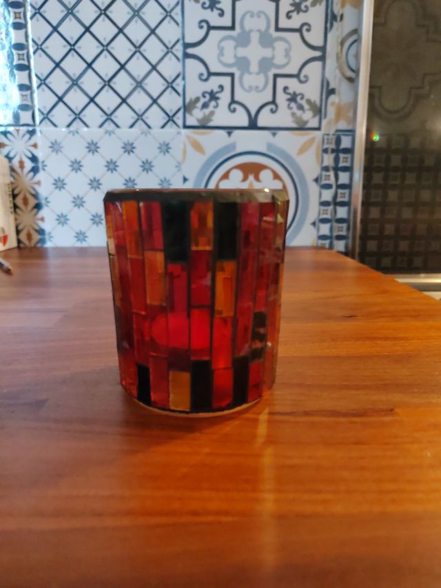 Porta candela in vetro