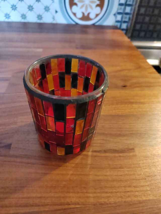 Porta candela in vetro