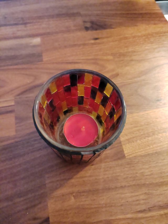 Porta candela in vetro