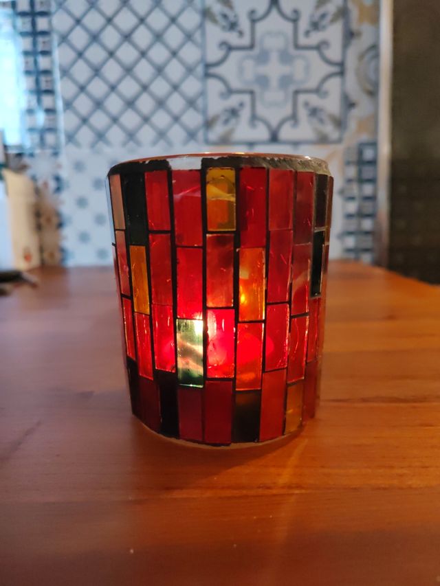 Porta candela in vetro