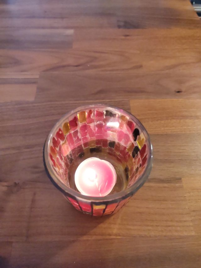 Porta candela in vetro