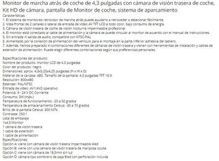 monitor y cámara trasera para vehículo