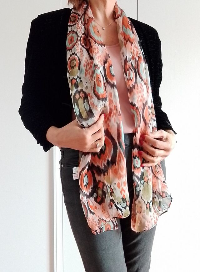 Sciarpina in seta fantasia Chérie