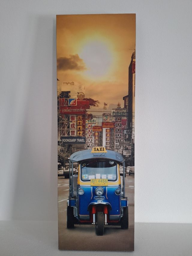 Cuadro triptico tuk tuks tailandeses