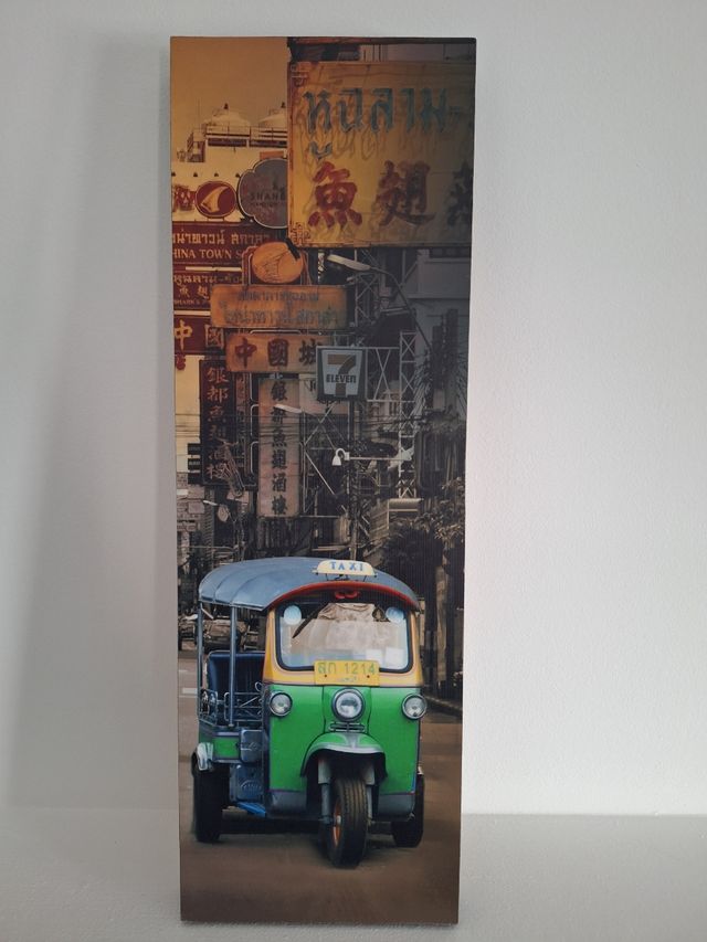Cuadro triptico tuk tuks tailandeses
