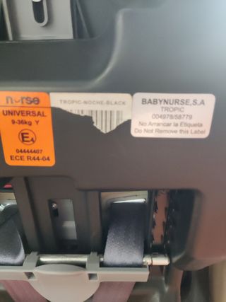 Silla de seguridad infantil para coche.