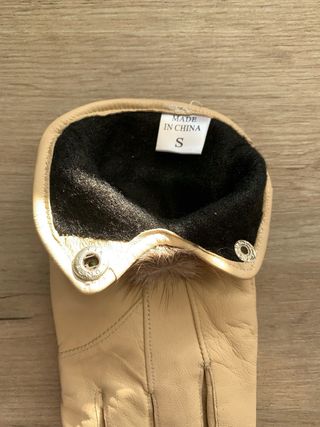 Guantes de polipiel - 2 pares (beis y naranja)