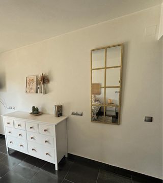 Espejo ventana 130x48 dorado