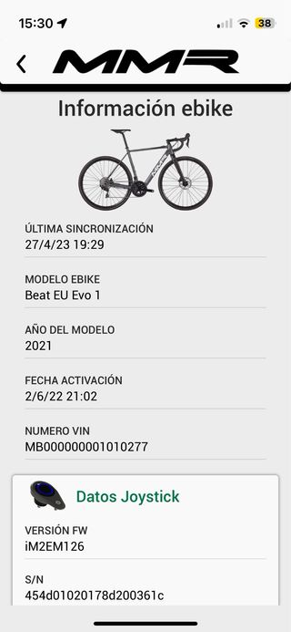 Bicicleta ciclismo bateria MMR Beat