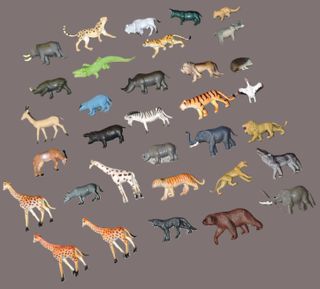 Lotto di 33 animali giocattolo - Vari tipi specie