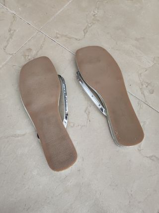 Sandalias plateadas talla 36