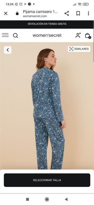 Nuevo Pijama camisero talla L (40 ) Algodón W'S