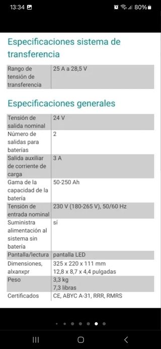inversor / Convertidor de baterías