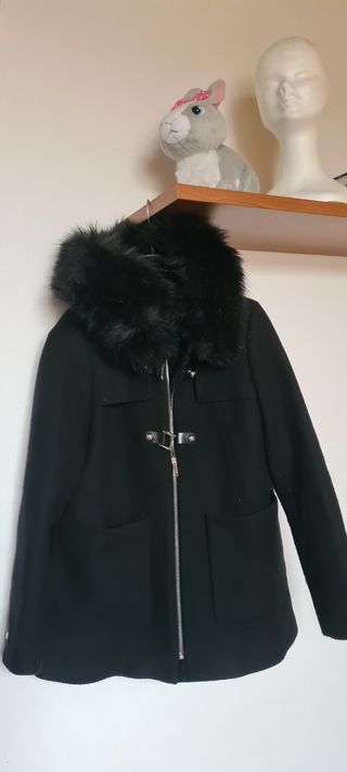 Zara cappotto lana con cappuccio 
