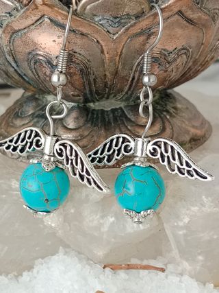 Pendientes de acero inoxidable alas