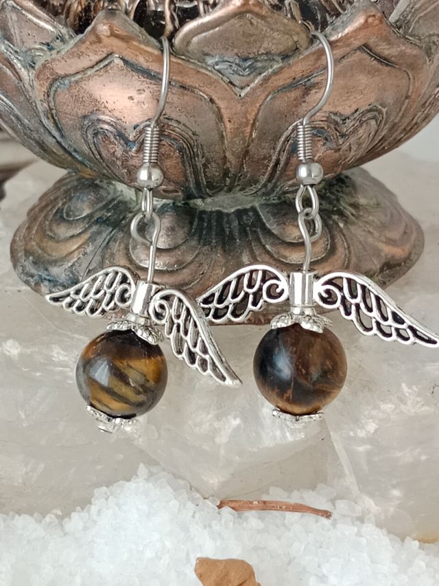 Pendientes de acero inoxidable alas