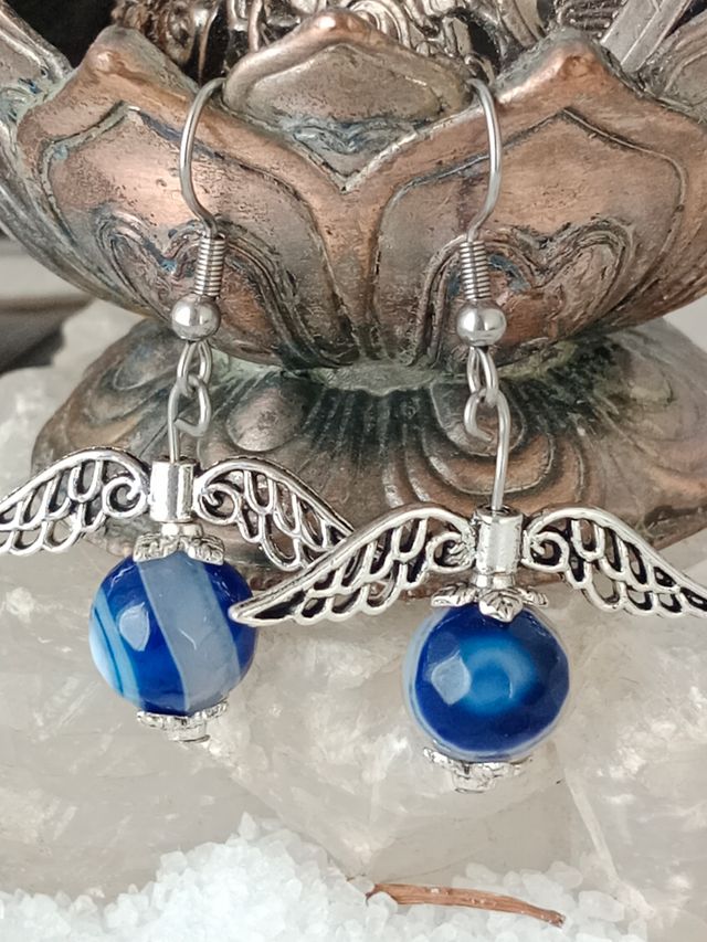 Pendientes de acero inoxidable alas