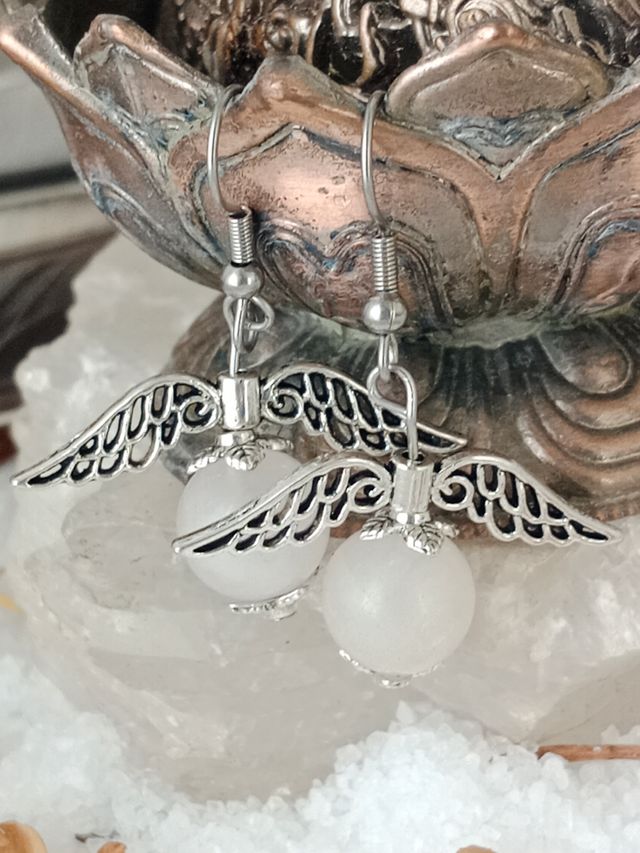 Pendientes de acero inoxidable alas