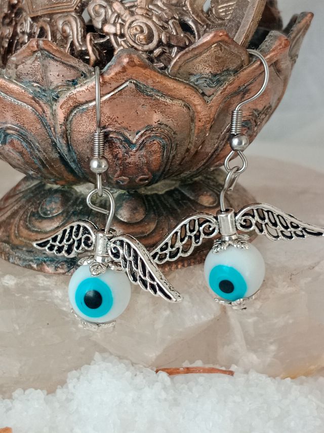 Pendientes de acero inoxidable alas