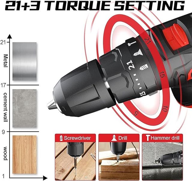 PULITUO Trapano Avvitatore Batteria 12V