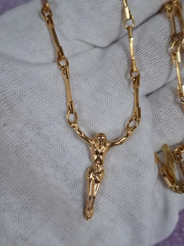 Cadena Cristo Dali 50cm. Clapado oro