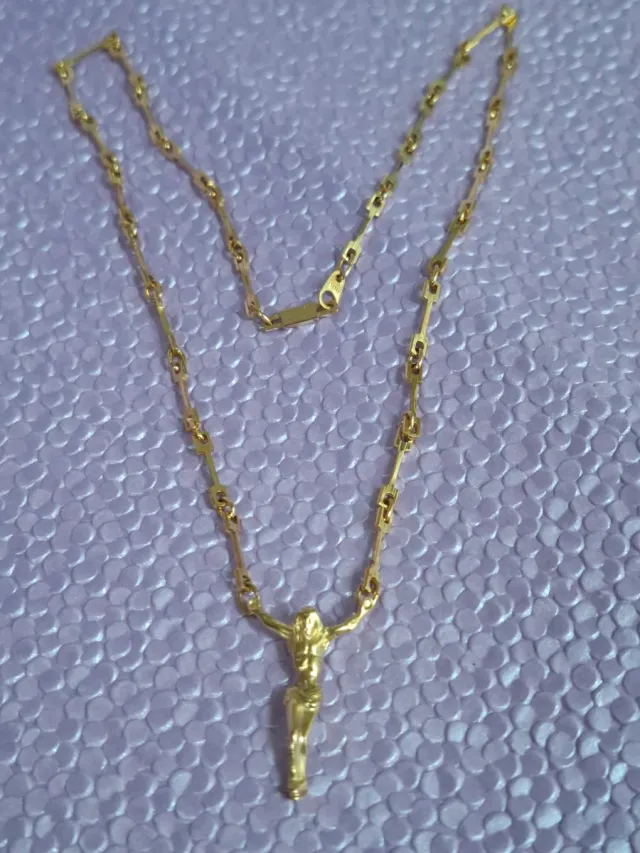Cadena Cristo Dali 50cm. Clapado oro