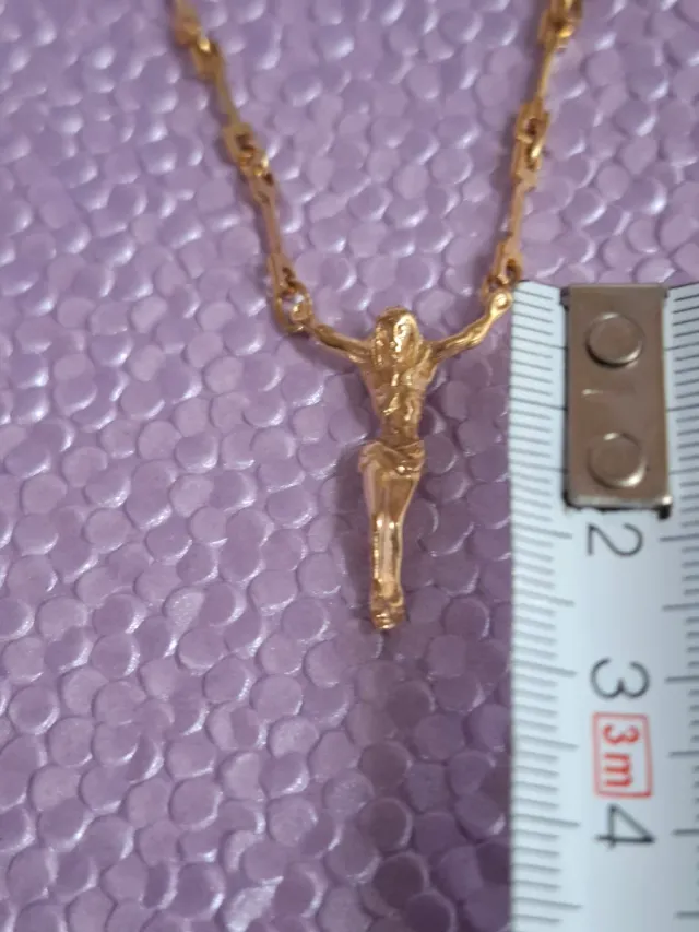 Cadena Cristo Dali 50cm. Clapado oro