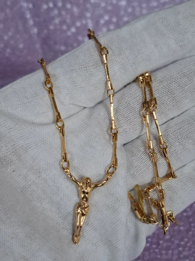 Cadena Cristo Dali 50cm. Clapado oro