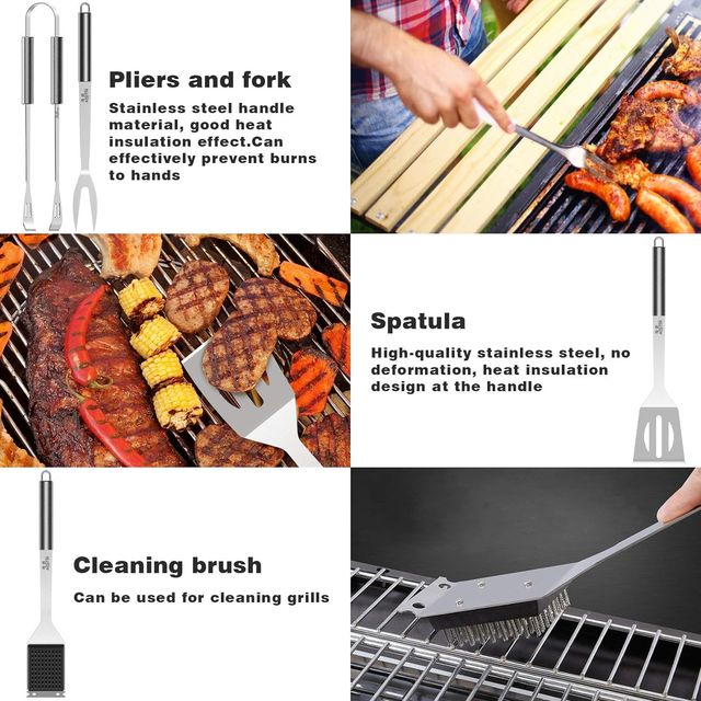 AISITIN Set Barbecue di Attrezzi,25pcs di Accessor