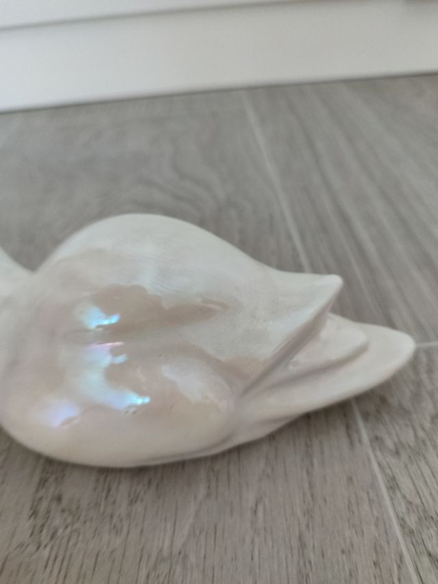 Pato blanco cerámica esmaltada