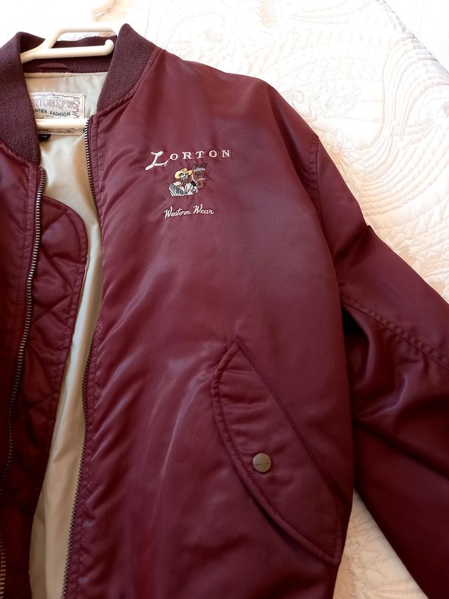 Cazadora bomber hombre -oversize- color Burgundy