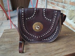 Bolso cuero artesano + regalo cinturon