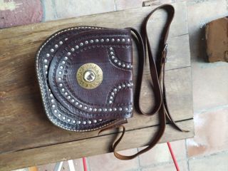 Bolso cuero artesano + regalo cinturon