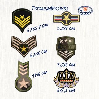Parche térmico insignia/galones/rangos militares
