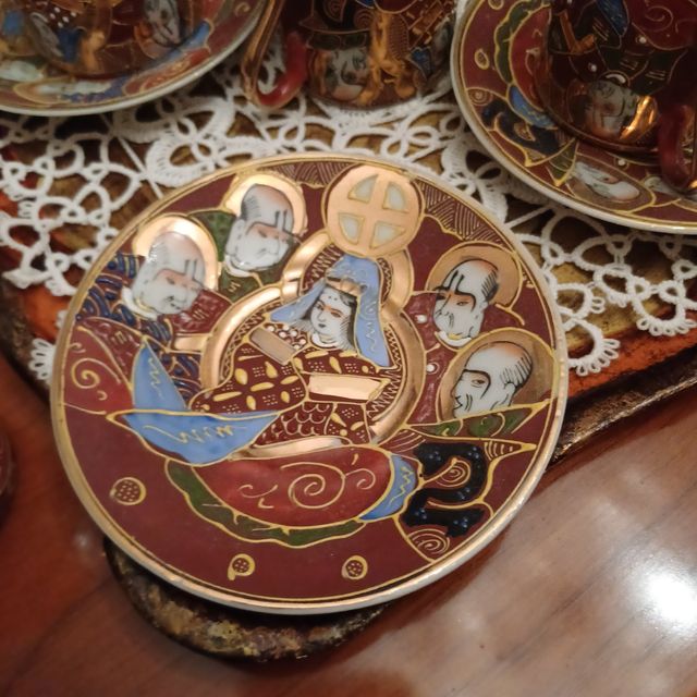 Servizio da caffè giapponese Satsuma porcellana