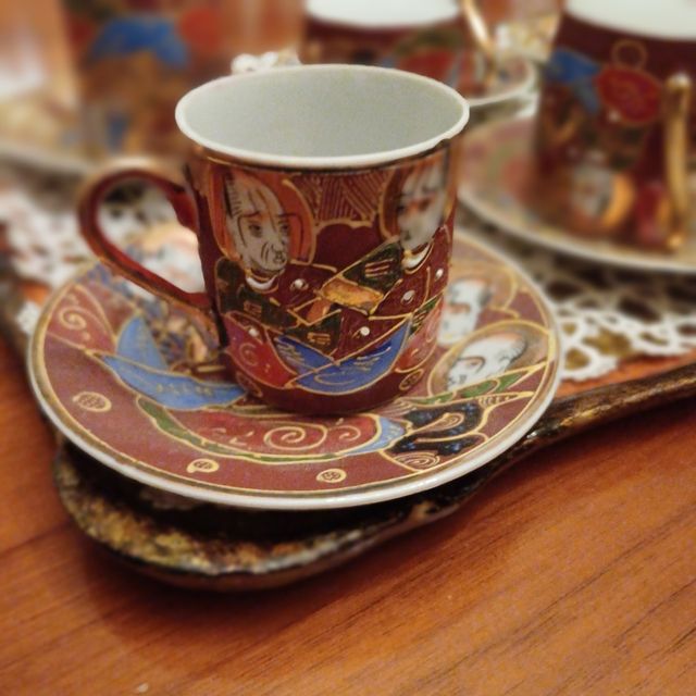 Servizio da caffè giapponese Satsuma porcellana