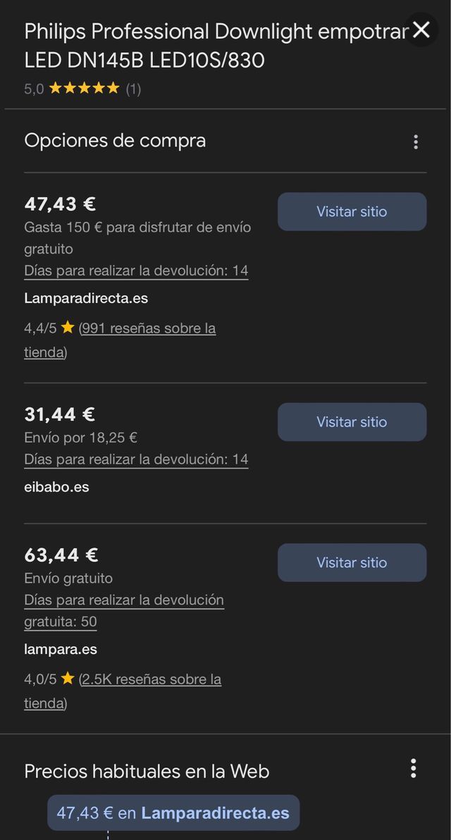 Focos Led empotrables techo Philips