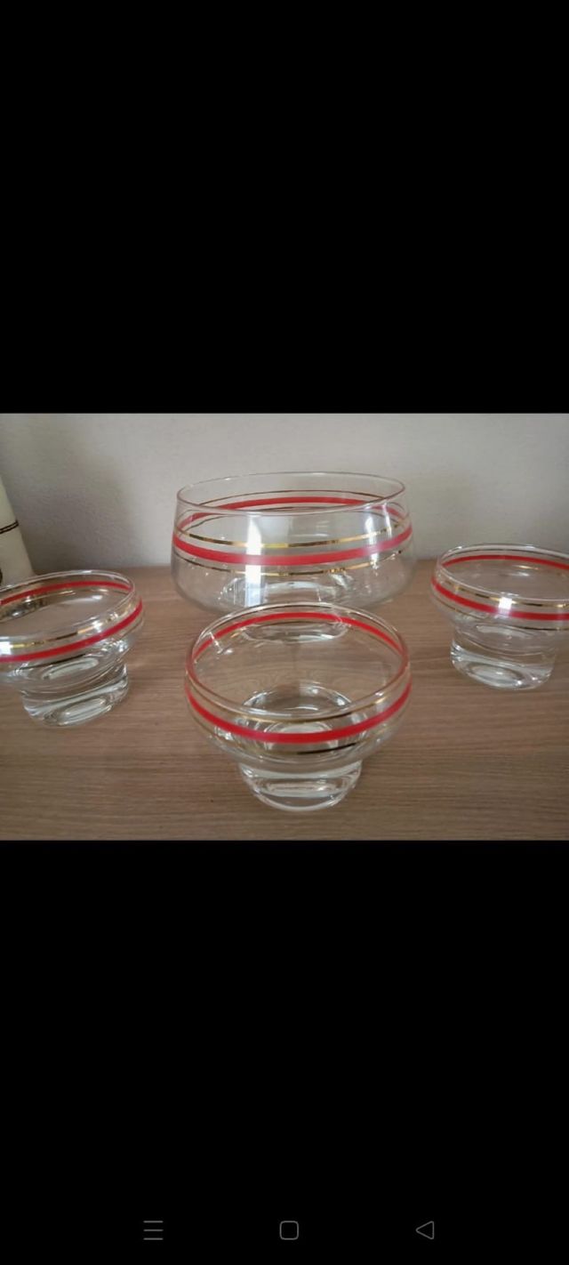 servizio coppe in vetro