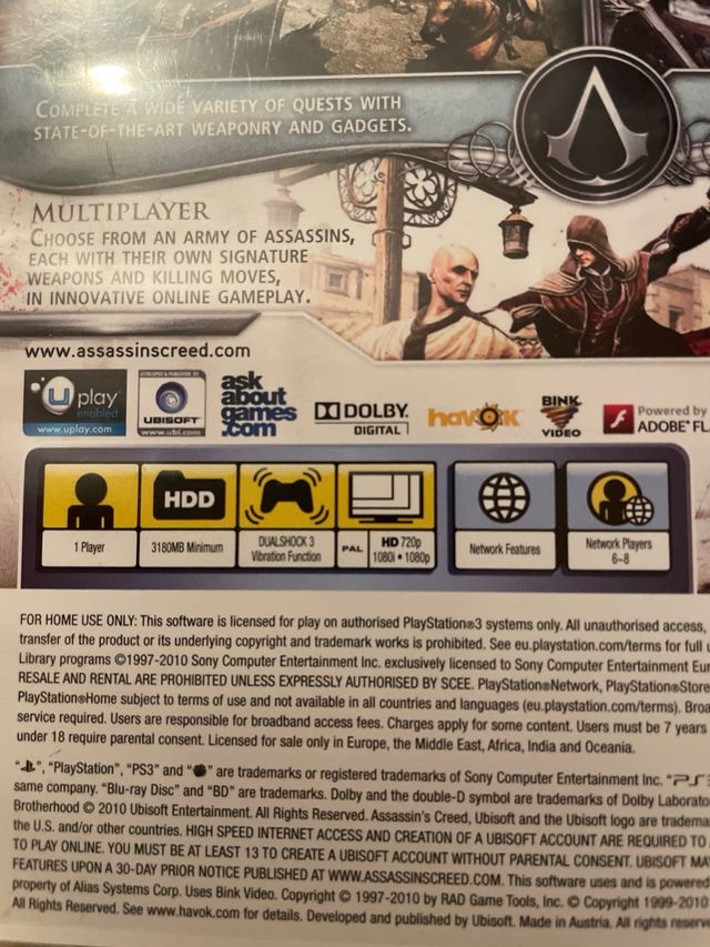 ASSASSIN'S CREED BROTHERHOOD per PLAYSTATION 3